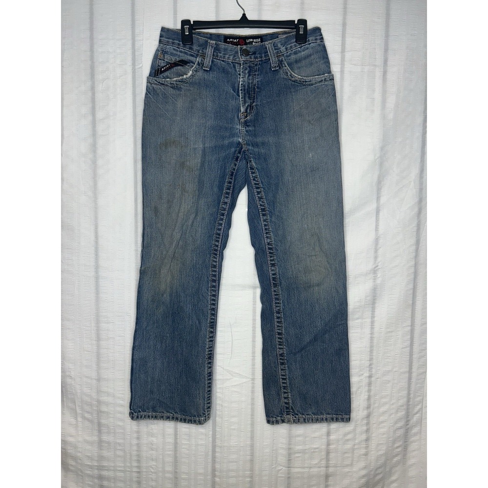 Ariat Work FR M4 Low Rise Boot Cut Jeans Mens 30x30 Blue Flame Resistant Denim